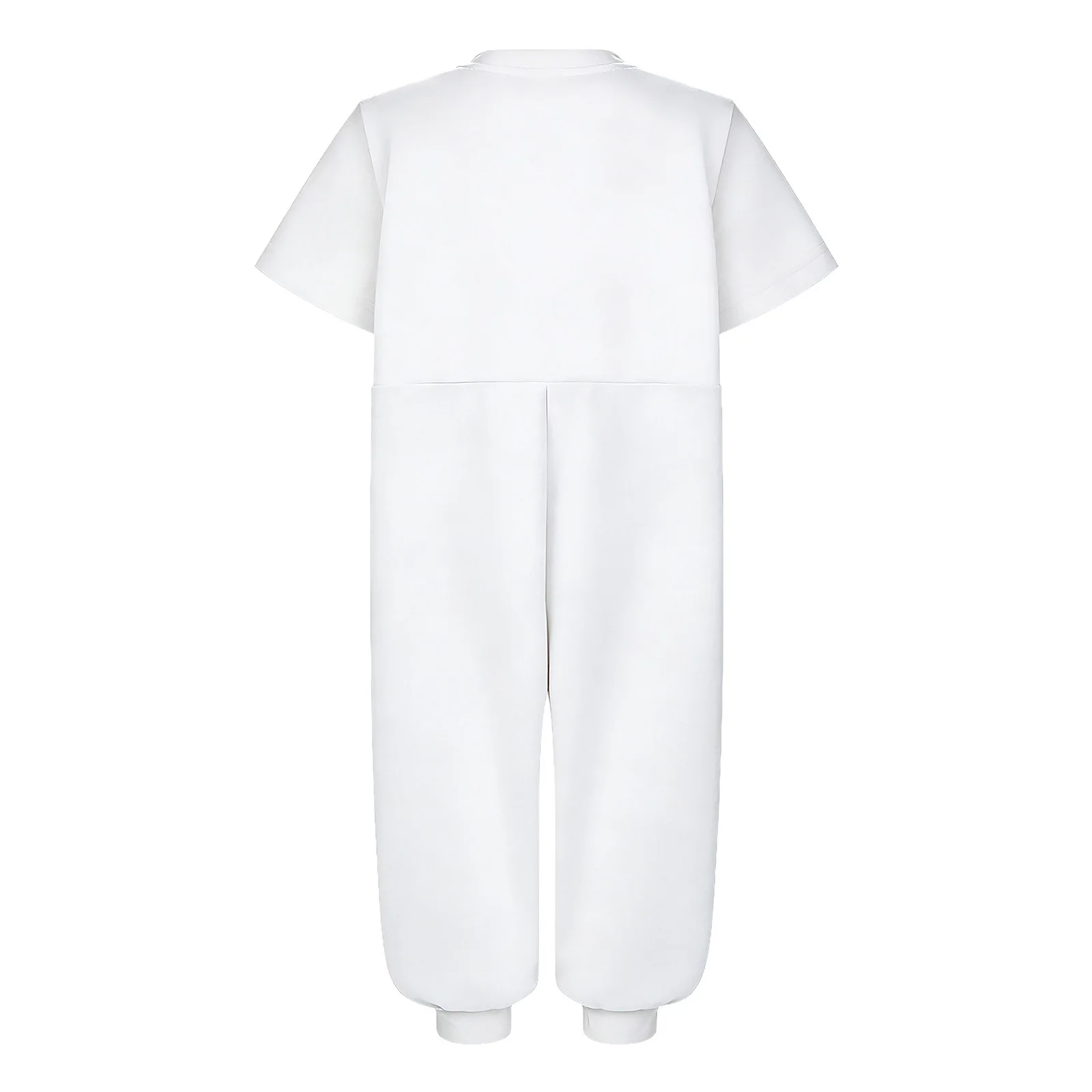 Baby Boys Girls Special Needs Adaptive Clothing Short Sleeve Zipper Crotch Tube Access Feeding Jumpsuit Toddler Kids Homewear view 3