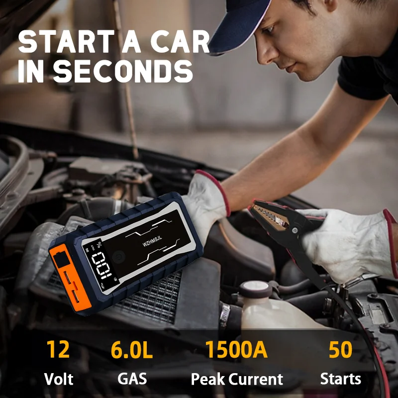 

Стартер, портативное автомобильное зарядное устройство 12 В, подходит для всех бензиновых и дизельных двигателей до 12 л, патч-бокс со светодиодной подсветкой, США