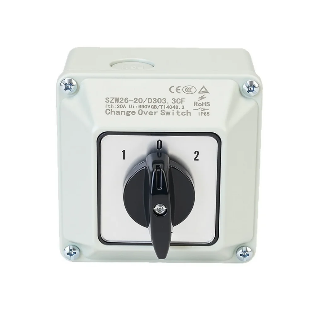 Industrial Grade Rotary Changeover Switch 3 Position 20A 690V Rated Insulation Voltage 4kV Impulse Withstand SZW26 20/D303.3CF