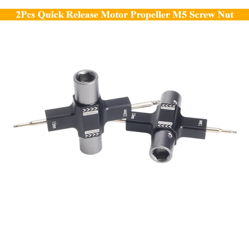 

2 шт. быстроразъемный пропеллер двигателя M5, гайка, гаечный ключ, встроенный односторонний инструмент для подшипников 1,5 мм/2,0 мм, отвертка для RC FPV Drone