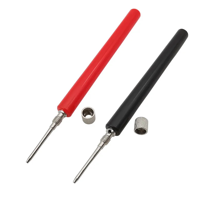 2Pcs Multimeter Test Probe 2mm Pin Testing Tools Connector Long/Short Red Black Insulated Handle For Electrical Test Wire Leads