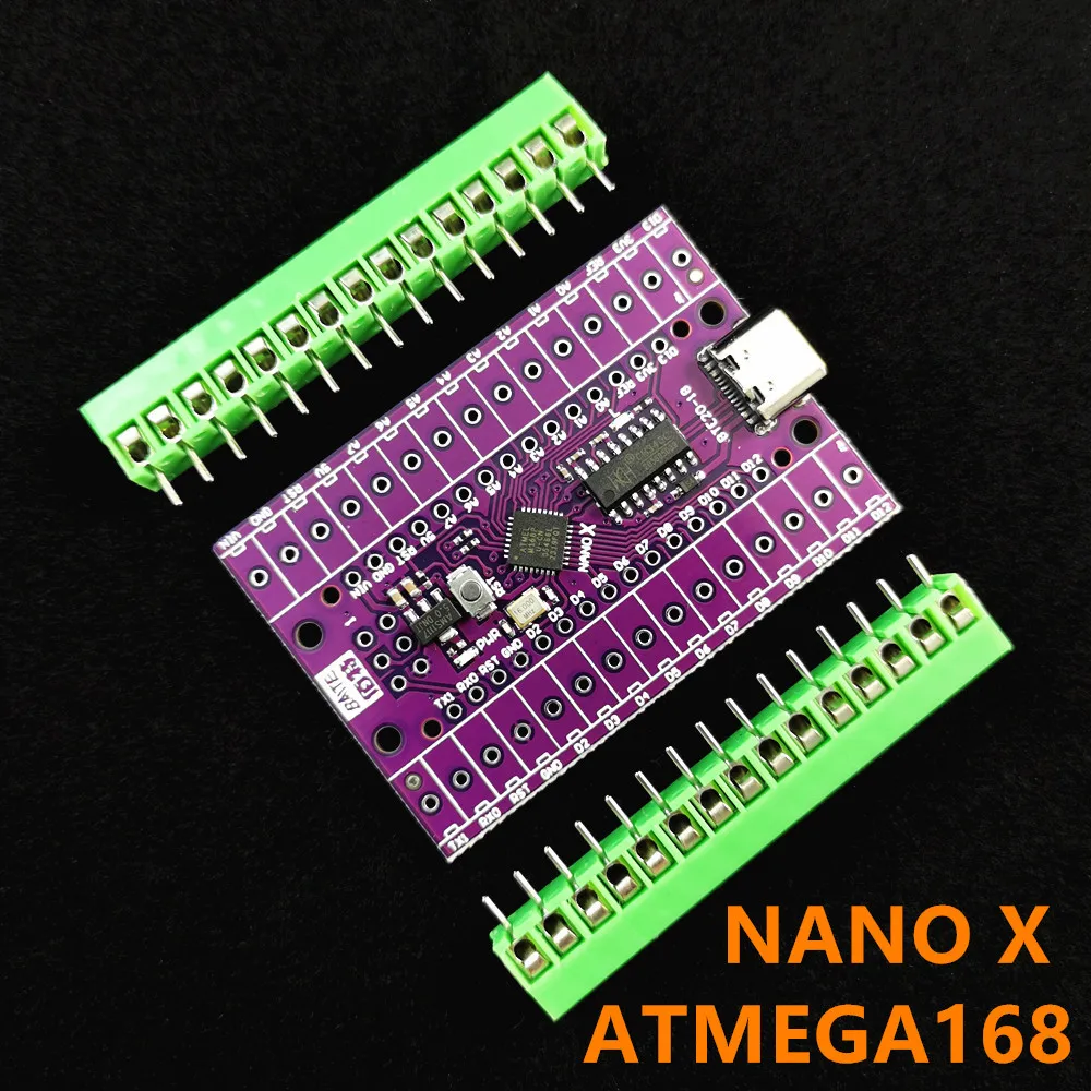 NANO X ATMEGA168P-MU QFN32 5V 16Mhz C타입 USB CH340C SOP16, 정품 + 터미널 어댑터 확장 보드와 호환 가능, 2 in 1