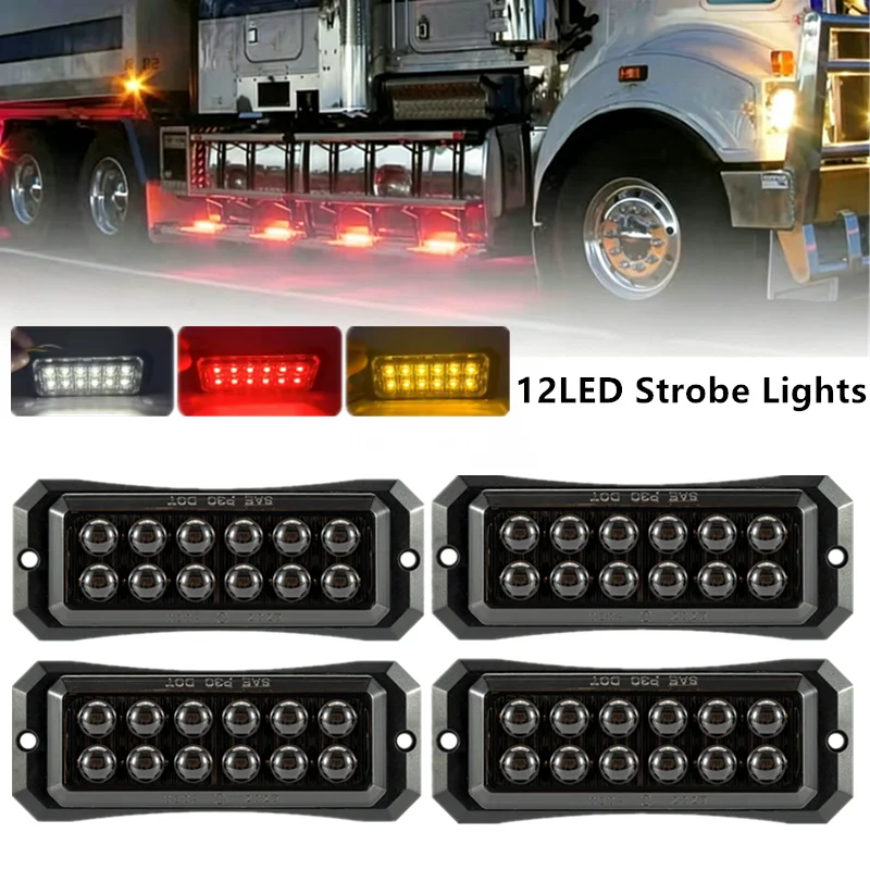 

4PCS Truck LED Warning Strobe Lamp 12V-24V Trailer Side Lights Lamps Clearance Lights Car Lorry Caravan Turn Signal Marker Light