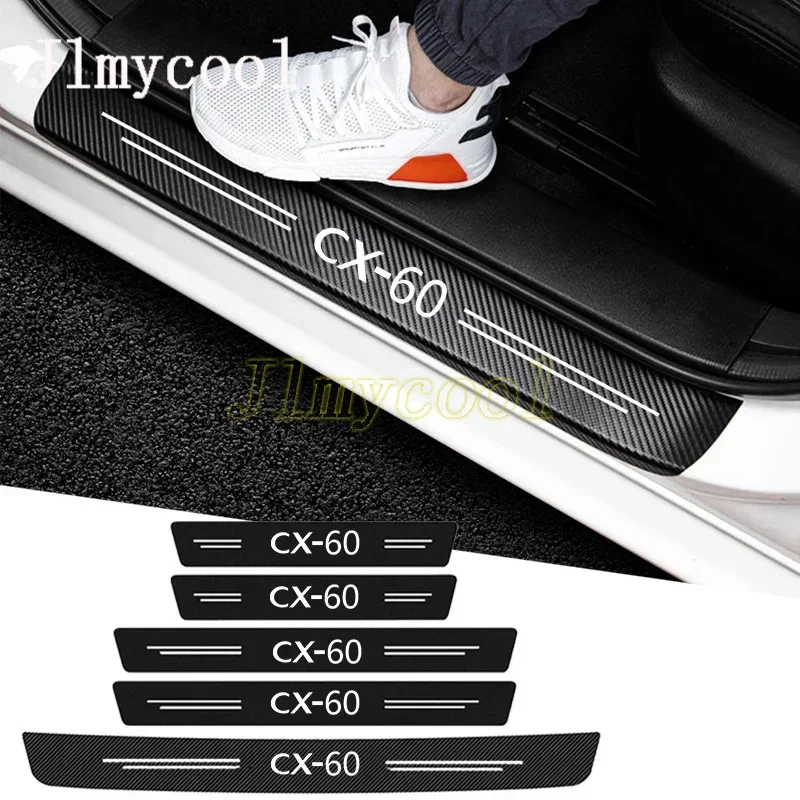 Auto Tür Sill Schutz Aufkleber Carbon Faser Leder Schwelle Streifen für CX60 brief Stamm Stoßstange Scratch Guards Aufkleber