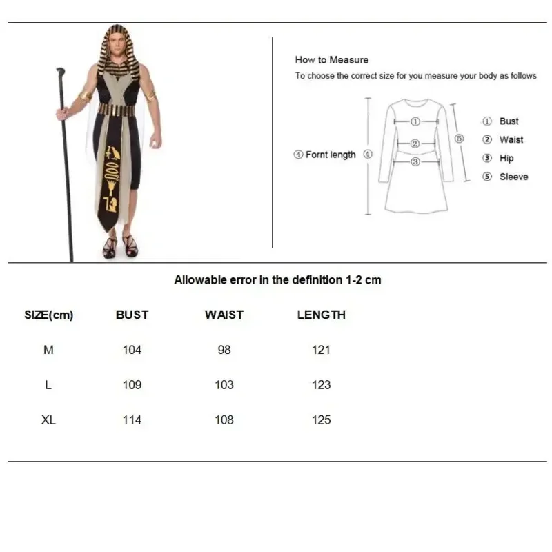 Disfraz de faraón egipcio Cleopatra de lujo para hombre y mujer adulta, disfraz de Halloween, reina griega antigua, diosa, fantasía