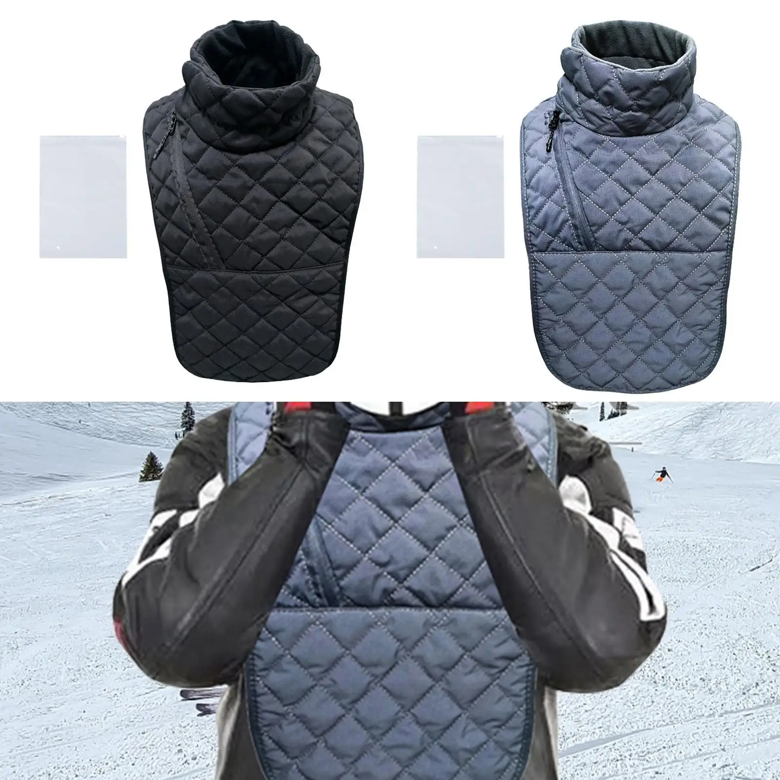 

Motorcycle Neck Warmer Shoulder Warmer Scarf Thermal Waterproof Chest Windproof Winter Cycling Neck Cover for Cycling Outdoor