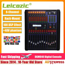 Leicozic 8-Channel Digital Mixer Professional DJ Mixing Console 19 Inch Rackmount DGM840 Audio Digital Mixer