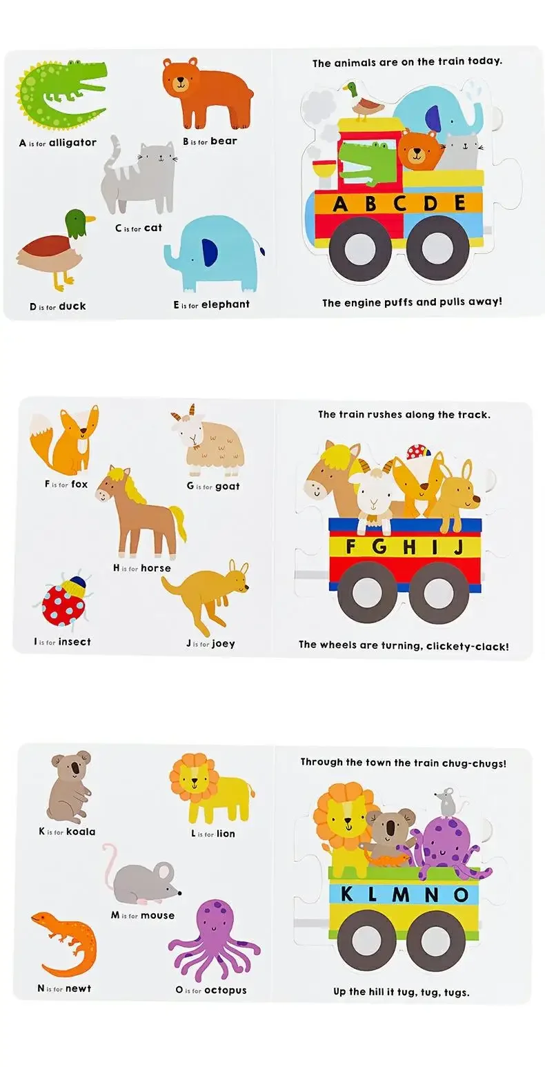 Puzzle and Play Alphabet Train, Roger Priddy, Baby Children's books aged 1 2 3, English picture book9781684490943
