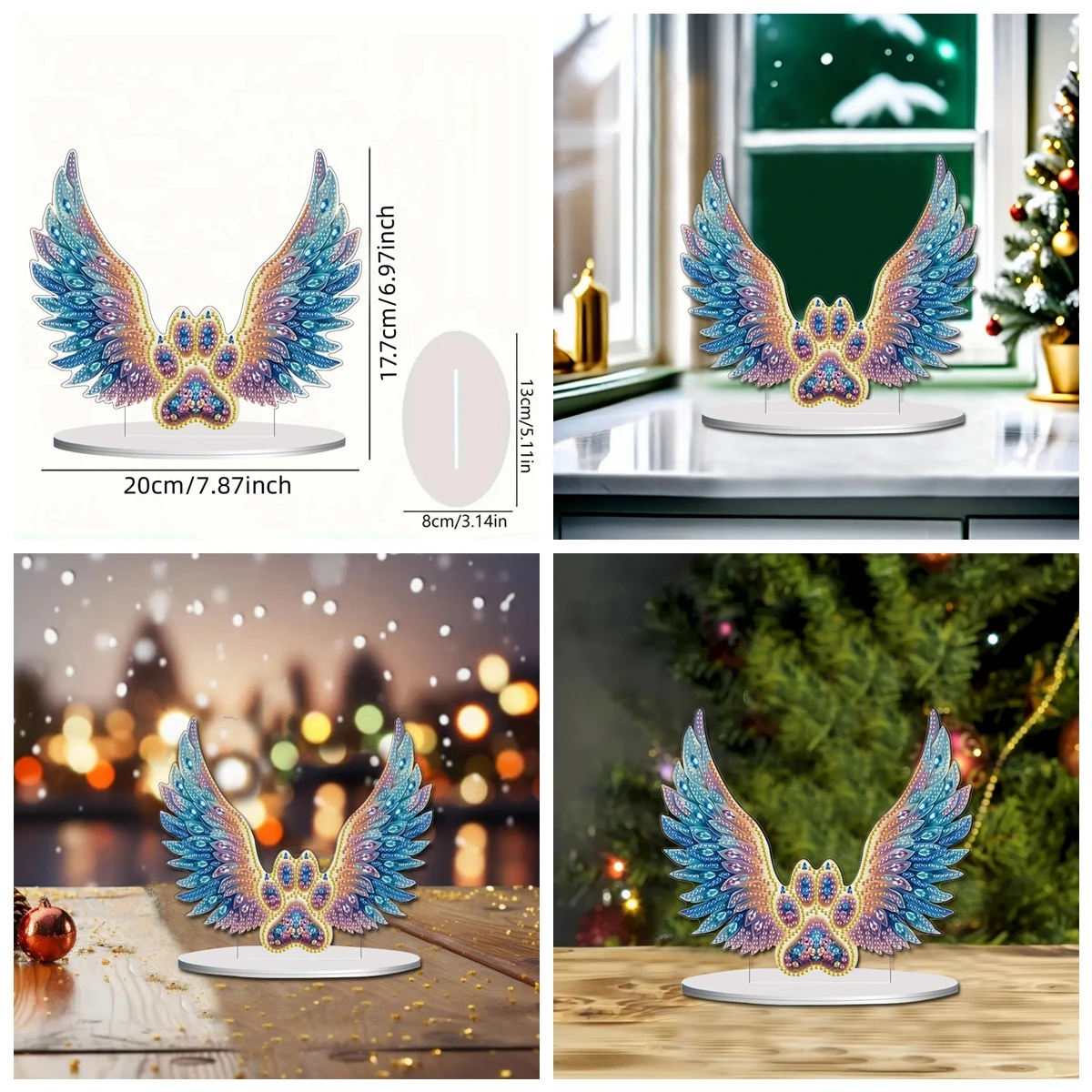 1pc/set DIY Angel Diamond Art Table Top Decoration One Sided Acrylic Crystal Rhinestone Diamond Painting Desk Ornaments