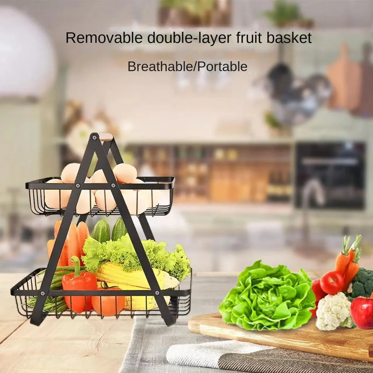 3Tier Countertop Fruit Basket,Portable Fruit Bowle Basket for Kitchen Organizer Storage & Fruits Vegetable Bread Snacks Basket