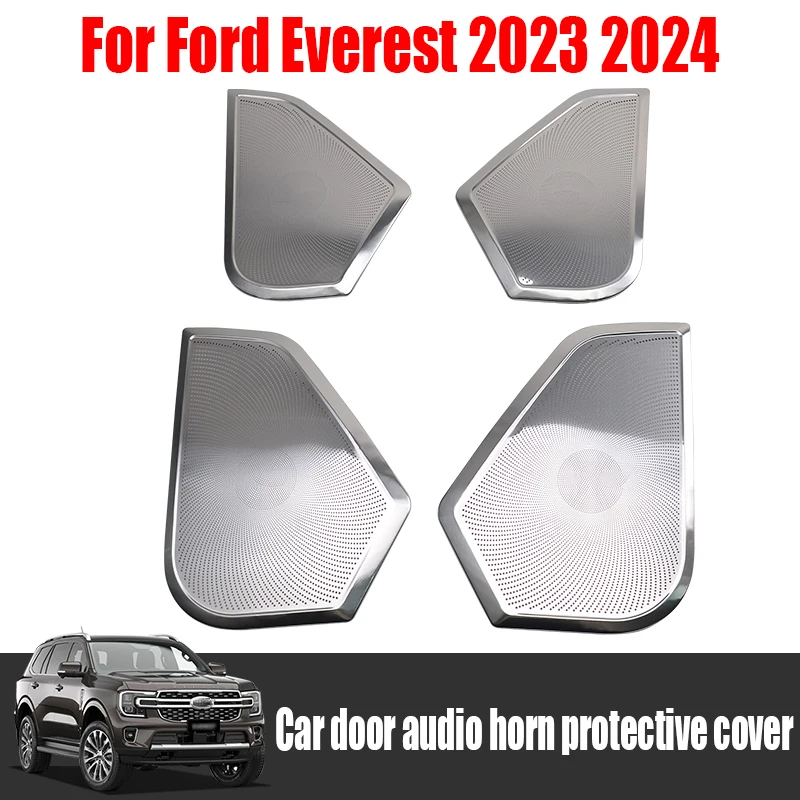 

For Ford Everest 2023 2024 car door horn panel protective cover car interior decoration accessories stainless steel material
