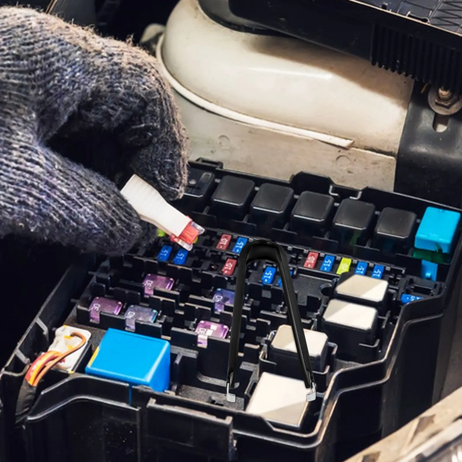 Набор из 2-х инструментов для извлечения автомобильных предохранителей, легкий портативный инструмент для ремонта электрооборудования автомобиля, совместимый с реле и предохранителями