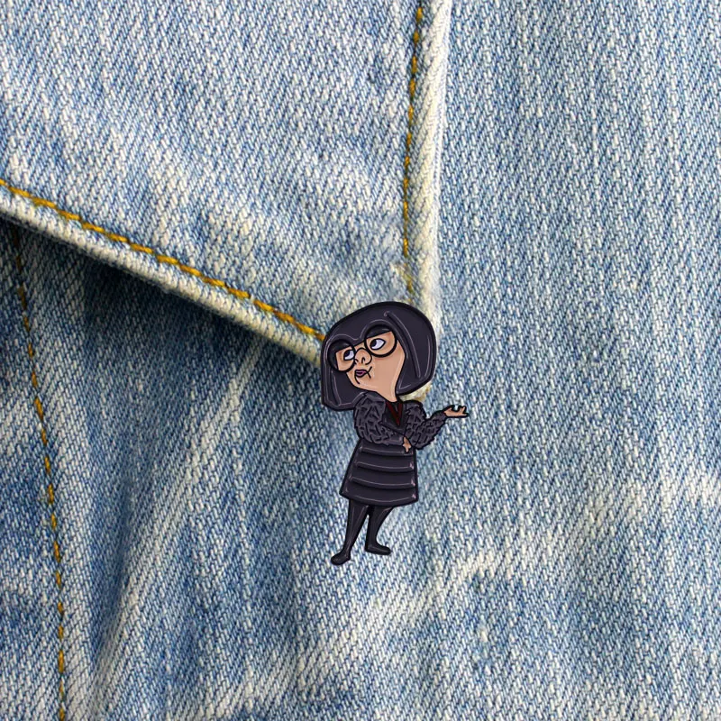 The Increedibles Weird Fashion Designer EEdna E Mode Enamel Pin Brooch Badge jewelry Best Friend Gift