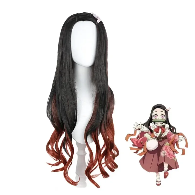 جديد أنيمي كامادو نيكوزو كيمونو للنساء فتاة حفلة الهالوين تأثيري حلي مرحلة الأداء موحدة مع شعر مستعار