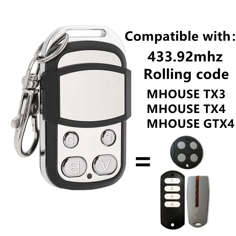 

MHOUSE Remote Control Mhouse MyHouse TX4 TX3 GTX4 GTX4C 433.92mhz MT4 MT4G MT4V Garage Gate Remote Control