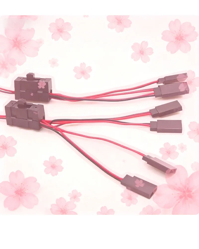 Servo Extension Cable with LED Light Control Power Switch 1 to 3 Y Wire 1 Drag 2 Drag 4 Switch for JR Futaba RC Model Car Parts