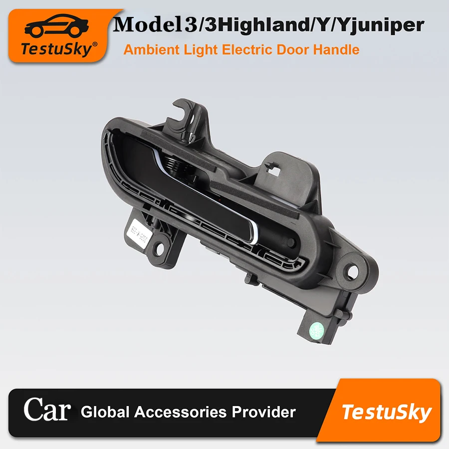 LED Auto Fast Response Upgrade Electric Door Handle with Ambient Light For Tesla Model 3 Model Y No Drilling Thread-Free Parts