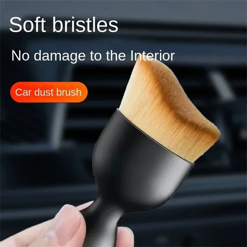 1/2 pçs escova de limpeza interior do carro ultra macio design curvo detalhando escova ferramentas limpeza lacuna do carro varrendo poeira escova macia