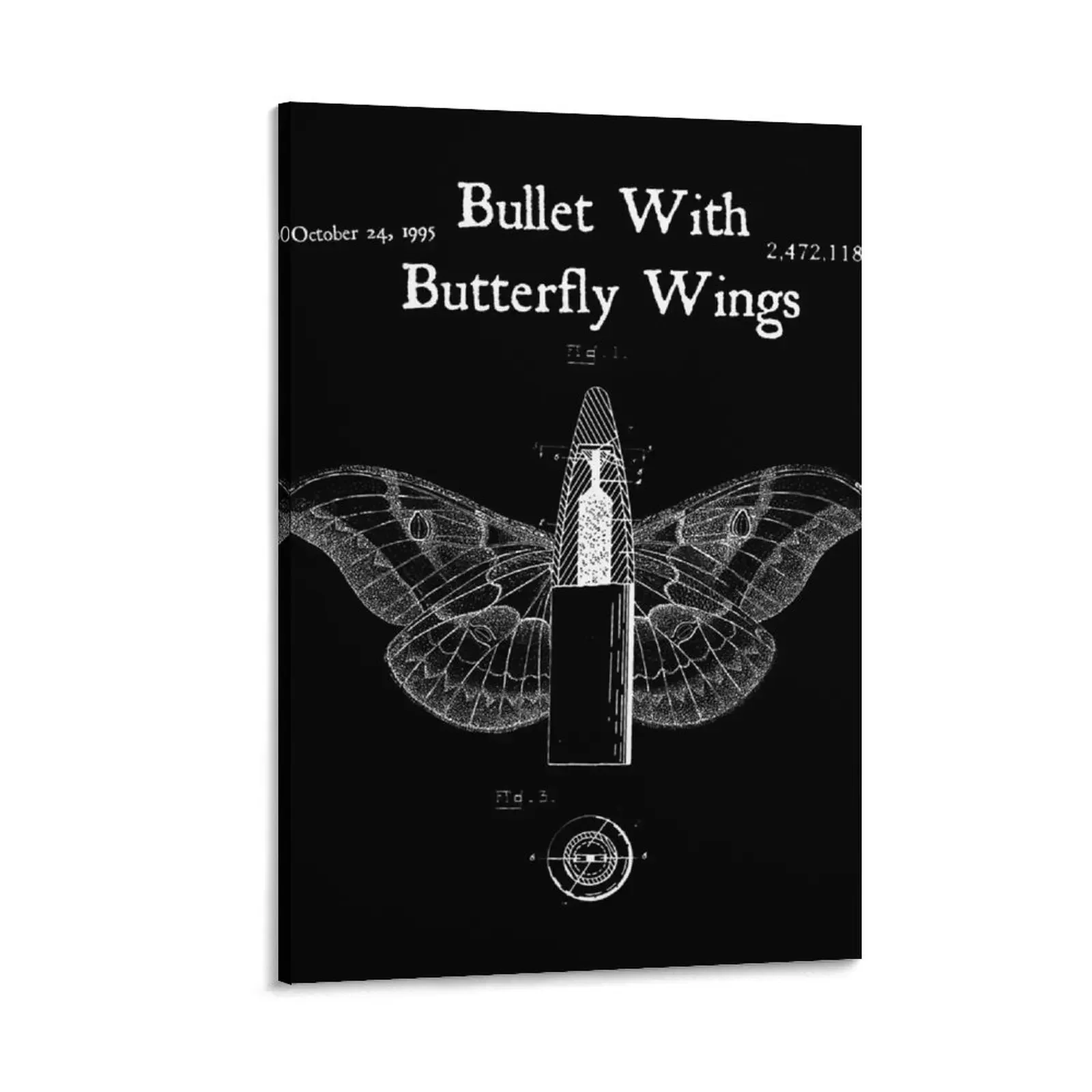 

Vintage Bullet Butterfly Wings Pumpkins Alternative 90s Rock Music Gift Canvas Painting Decoration bedroom ornaments for home