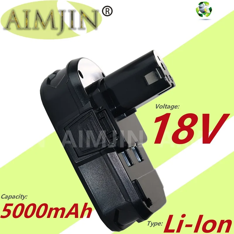 5.0Ah Replacement For Ryobi 18V Lithium Battery Compatible With  P107 P108 P102 P103 P104 P105 P10