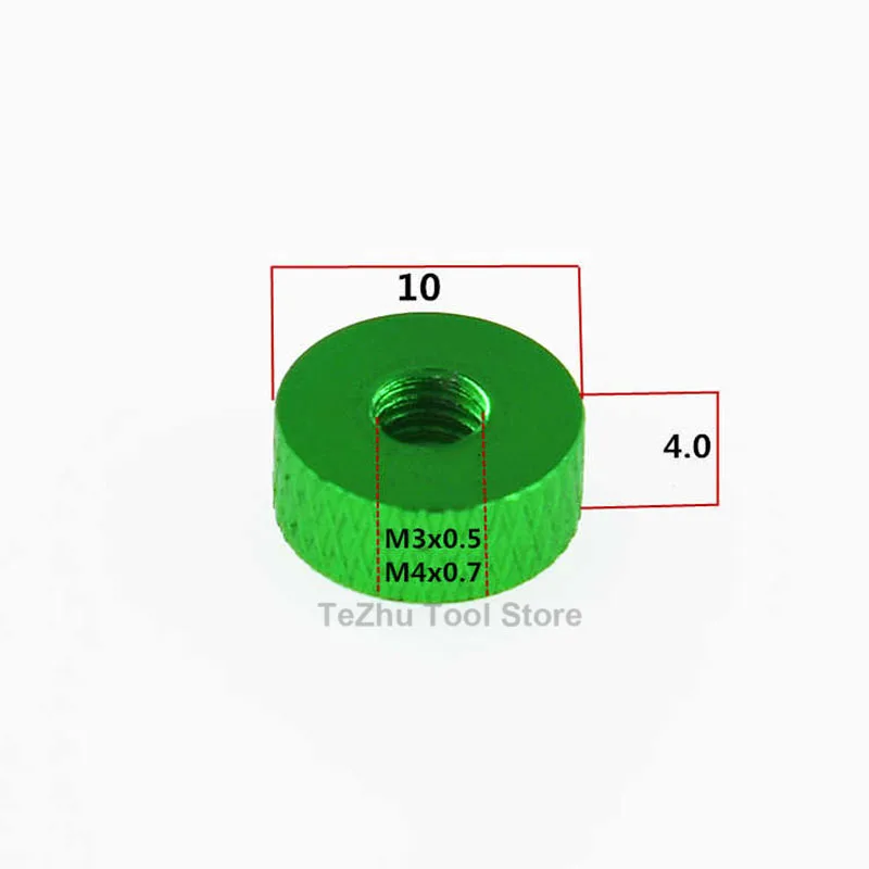 M3 M4 Aluminum Alloy Knurled Thumb Nut Double Through Hand Tighten Round Nuts Anodized 10 Colors