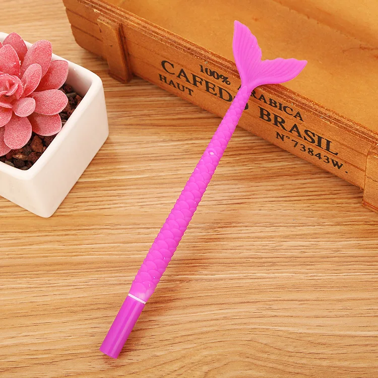 60Pcs การ์ตูน Mermaid Neutral ปากกาน่ารักเลียนแบบปลาการเรียนรู้เครื่องเขียนเข็มปากกาน้ำ