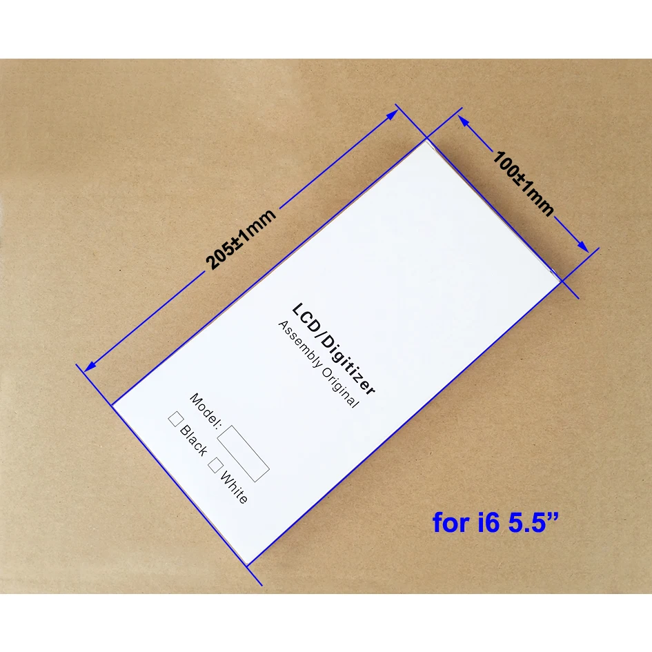 

205 x 100 x 16mm Wihte Paper Box + EVA Case for iPhone6 5.5 inch LCD Screen Digitizer Full Protective Packing Package 500sets