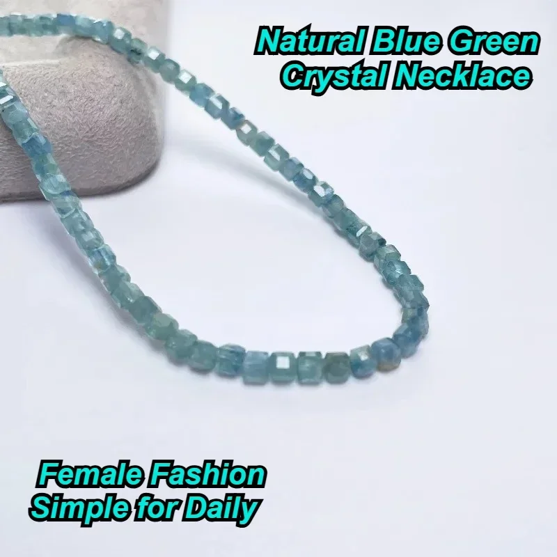 

Top Natural Blue Green Crystal Necklace Female Fashion Simple For Daily Versatile Necklace Jewelry A Birthday Present Gift