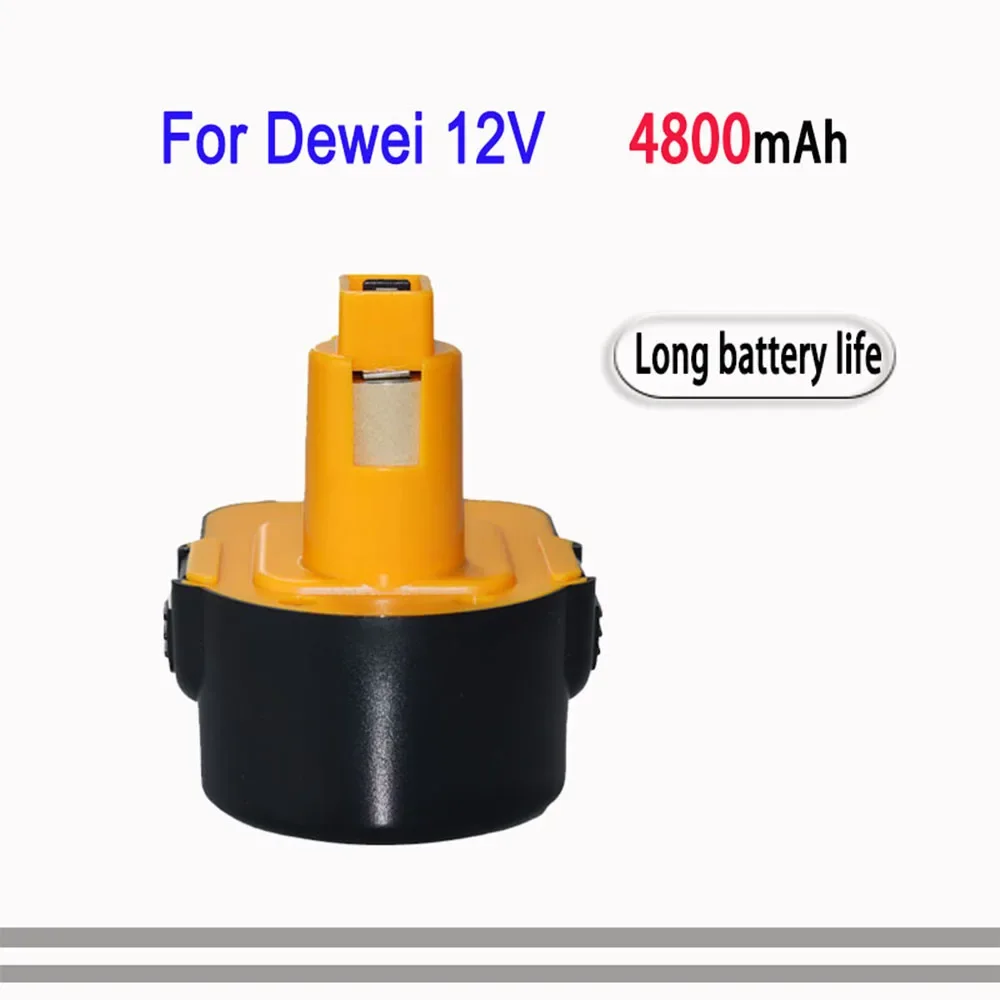 Batterie Ni-laissée pour outil électrique Dewalt, compatible DE9071 DC9071 DE9074 DE9075 DE9501 DE9072 12V, 4800mAh