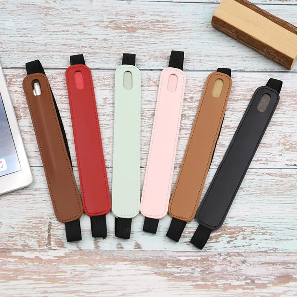 Stylus Pen Case Faux Leather Firm Sticthing Elastic Band Notebook Pen Storage Pocket Sleeve Protective Stylus Pen Holder