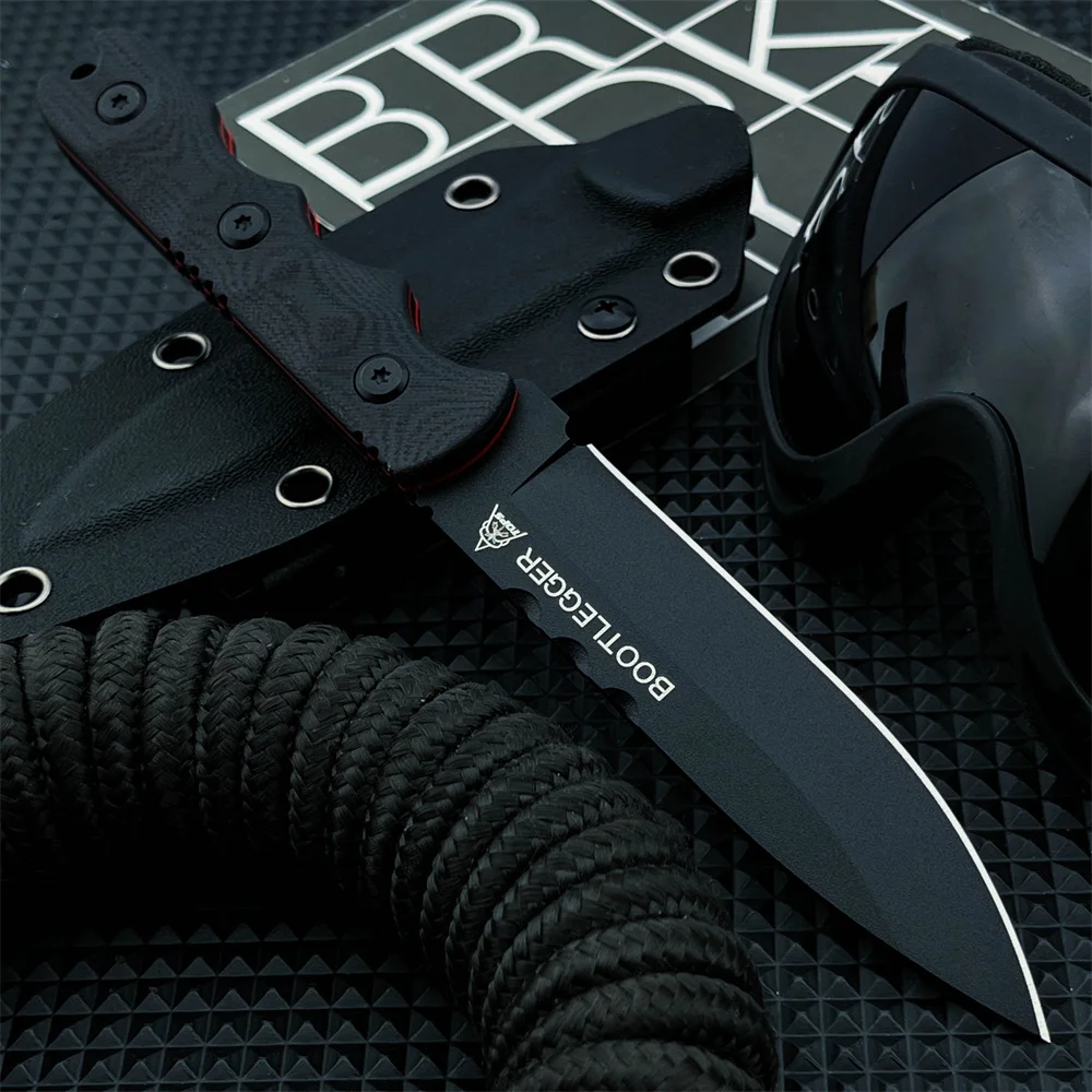 

High-Hardness TOPS Hunting Fixed Blade Knife 8Cr13MoV Blade G10 Handle Jungle Exploration Outdoor Cutting Tool with Sheath