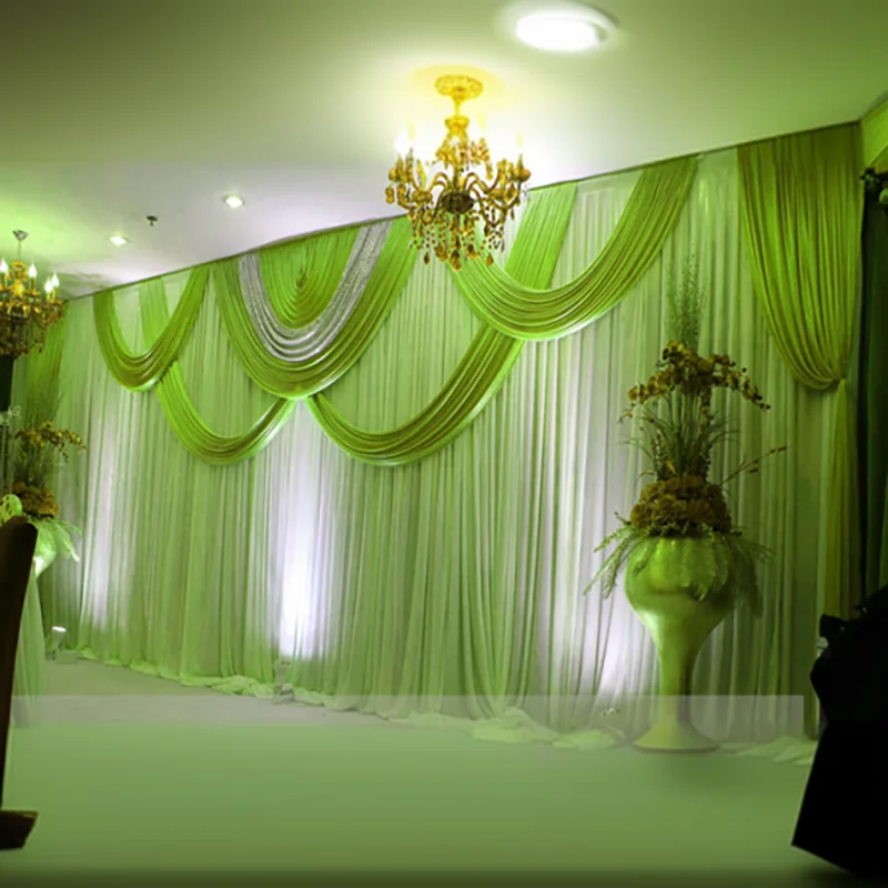 3x6M Luxury Wedding Backdrop Curtain White Background Drapery Event Party Home Decoration