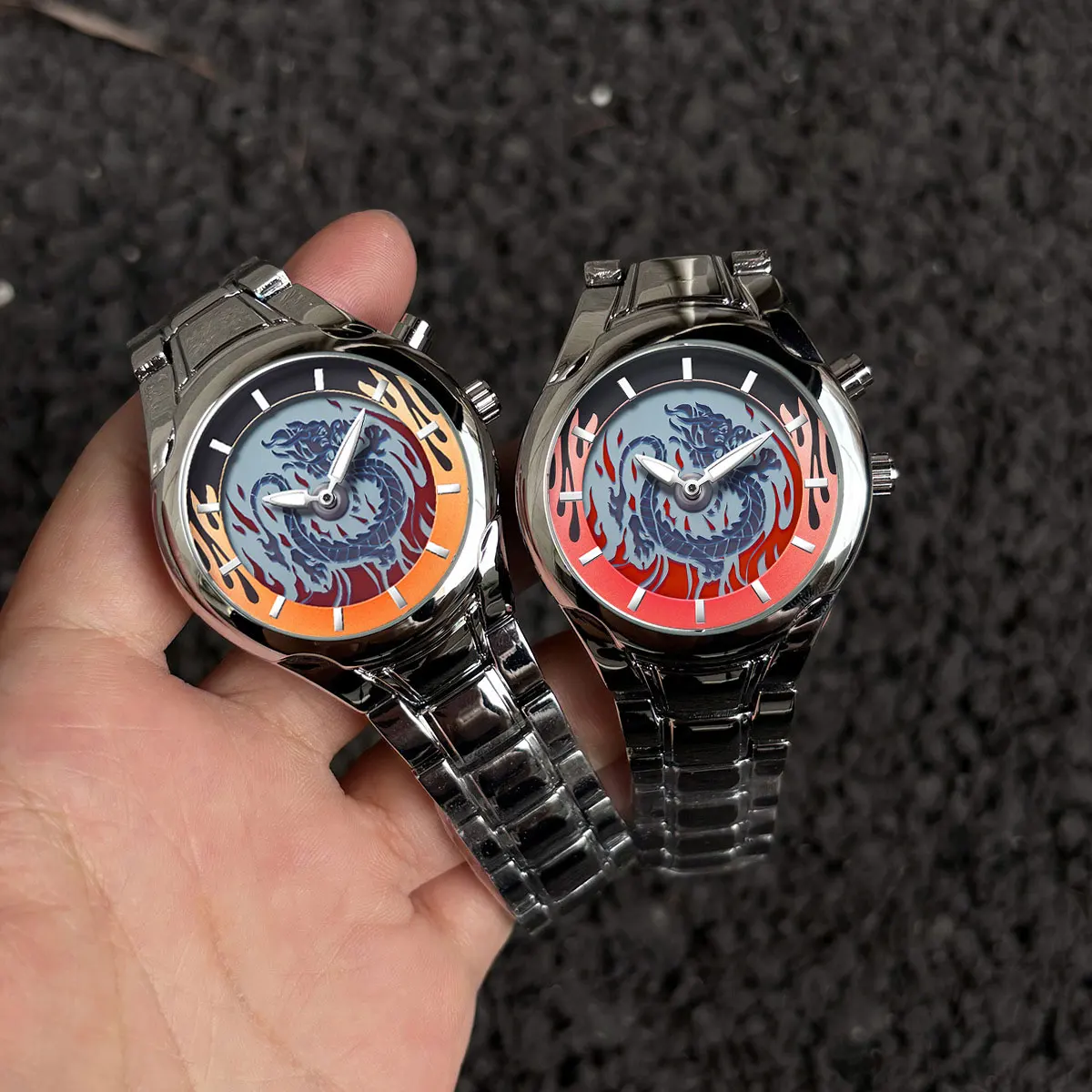 

PINTIME Trend Original Digital Display Watch Dynamic Niche Quartz Watch Wind Flame and Dragon Cool Wrstwatch Vintage Y2k Watch