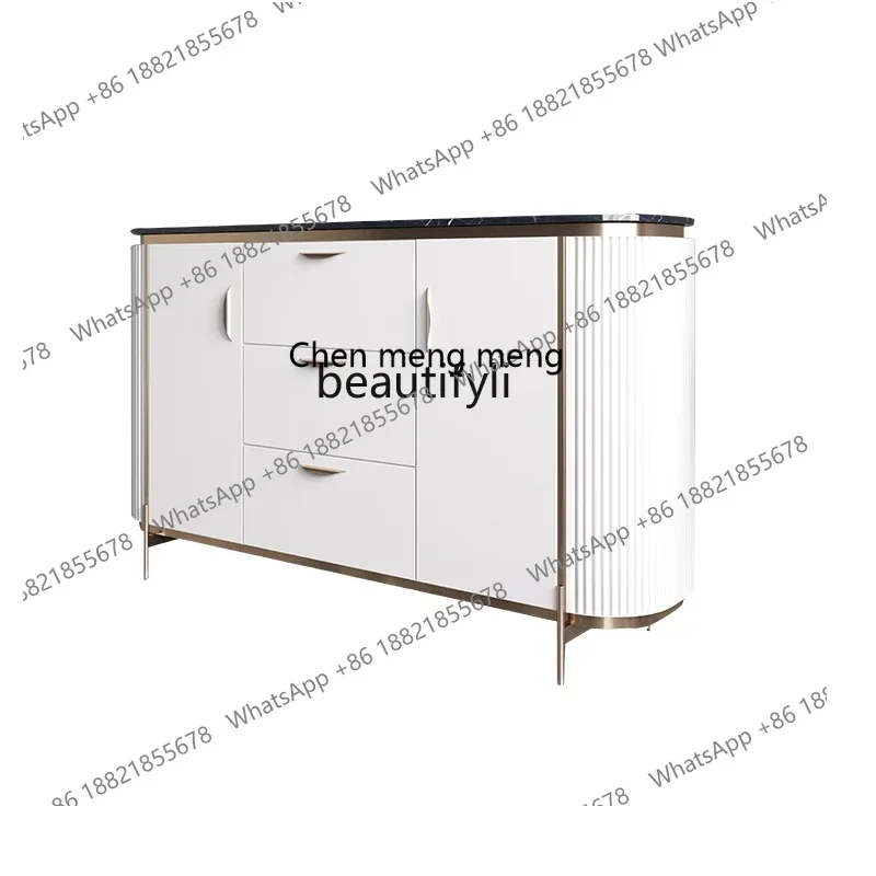 

Italian-Style Light Luxury Sideboard Cabinet Modern Minimalist Marble Entrance Living Room Storage Cabinet against the Wall