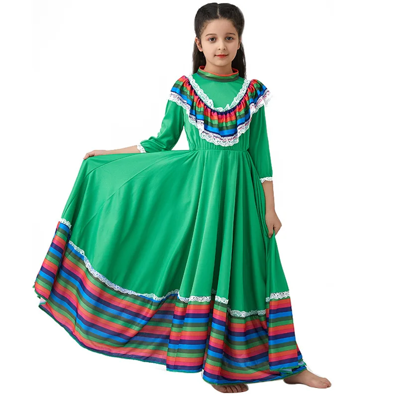 

Girls' Dance Dr Large Skirt Ethnic Sle Cross-Border loween Costume Spring 2023 Ladies' Ethnic Stage Costume