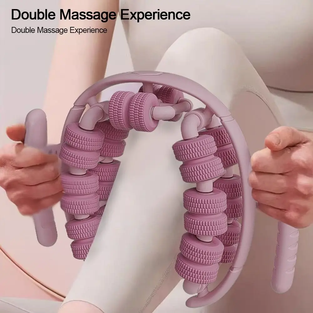 Durable 28 Wheel Leg Massager Solid Color Massage Roller Annular Leg Clamp Pain Relief Relaxing Tool Running