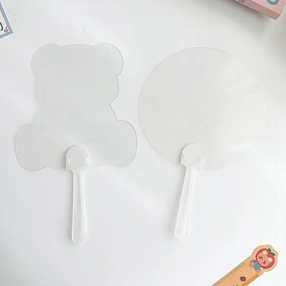 Creative DIY Transparent Hand Fans Handicrafts Portable DIY Blank Fan Cute Graffiti Fan Supplies