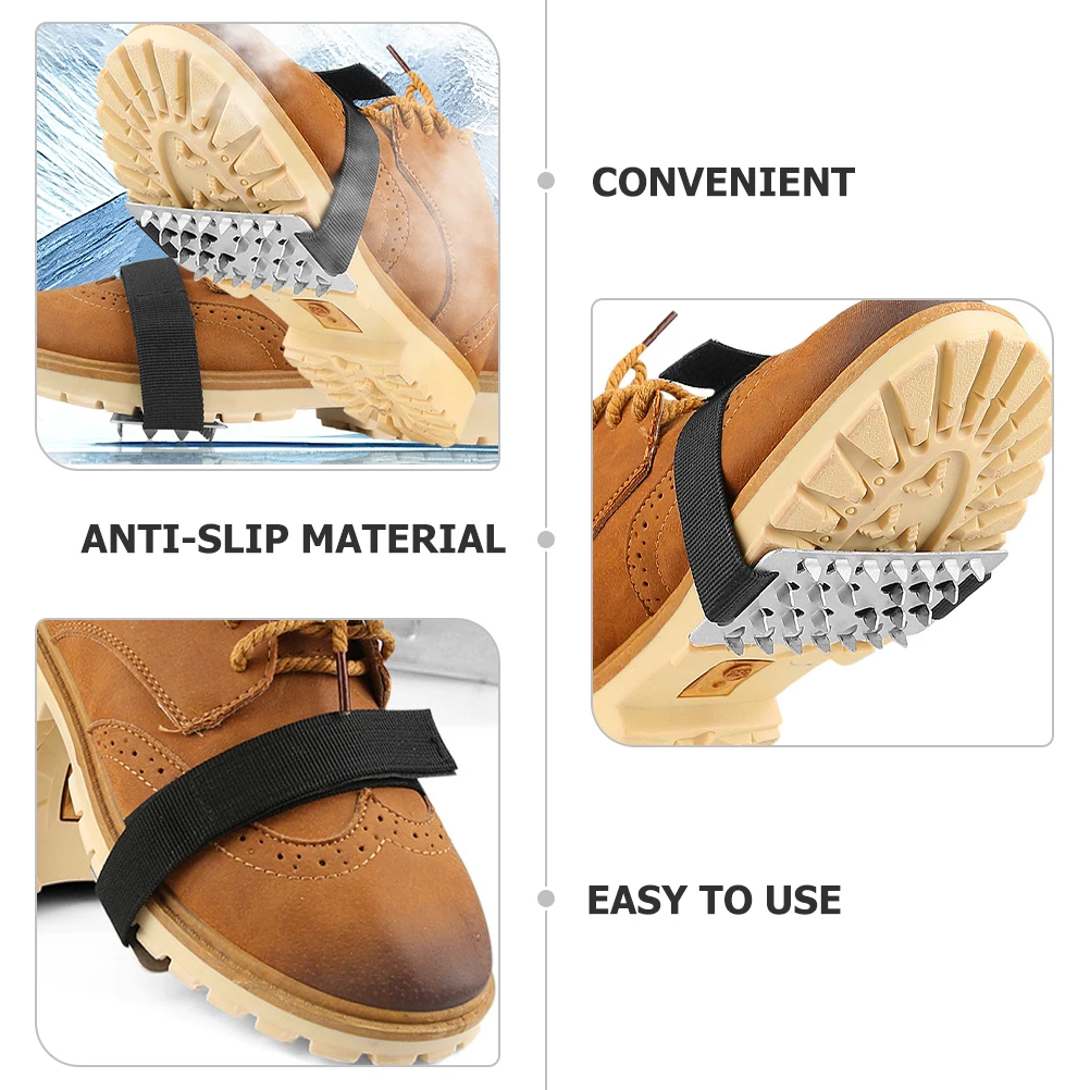 

1 Pair 26 Tooth Ice Grippers Anti Slip Shoe Covers Hiking Climbing Snow Ice Grippers Durable Supplies