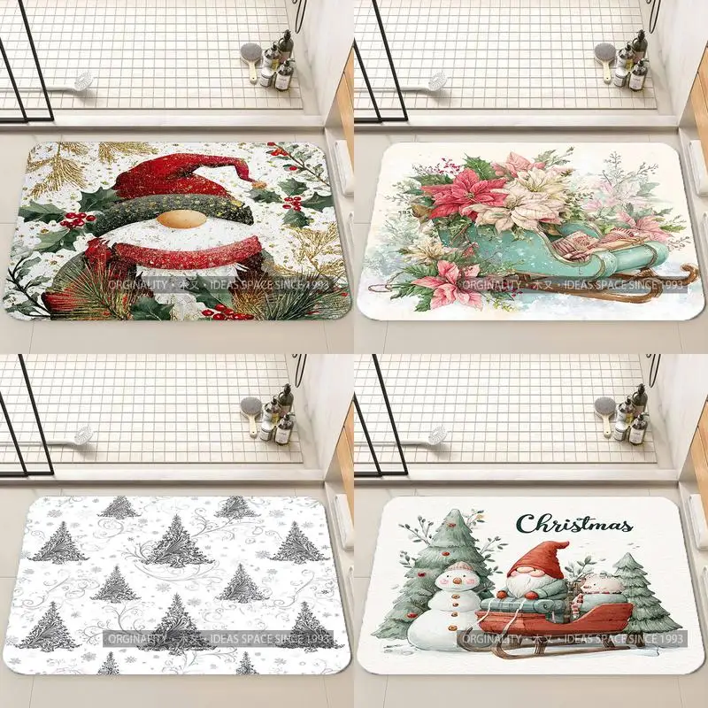 

Winter Mountain Christmas Mat Living Room Decoration Home Sofa Non-Slip Carpet Study Bedroom Tatami Children'S Soft Floor Mat