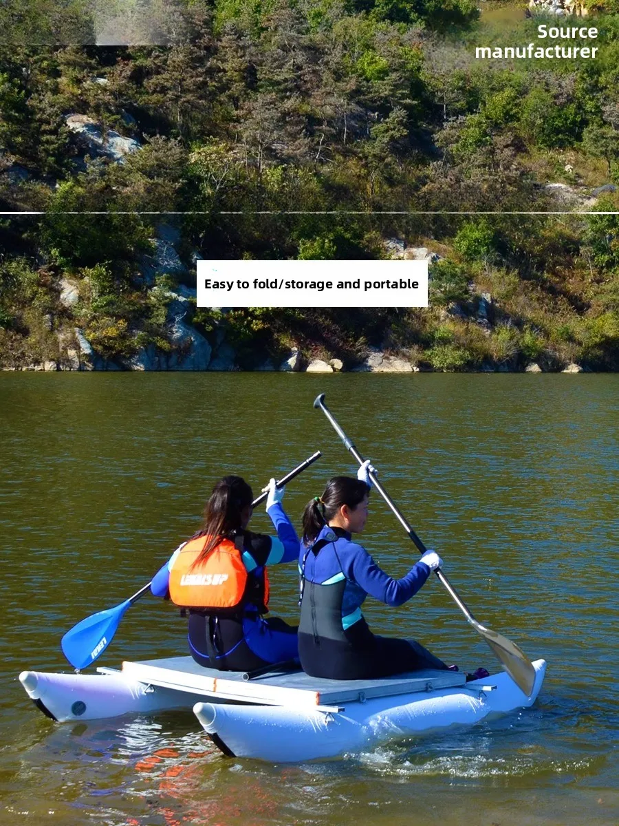 عوامة سميكة قابلة للنفخ، دراجة مائية، قارب شبكي كاتاماران، وسادة هوائية مضادة للتصادم، منصة صيد السمك