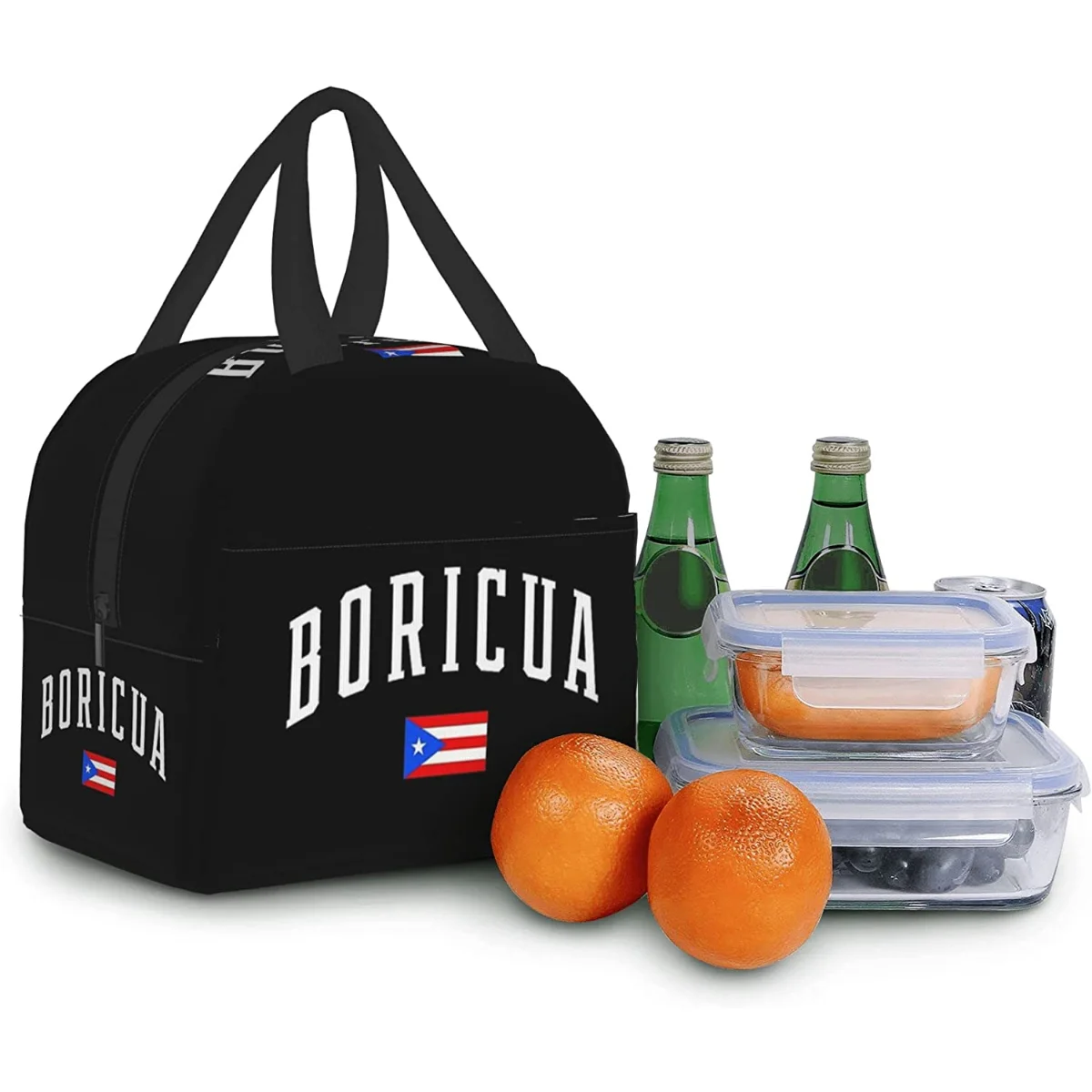 Lunch Bag isolados com bolso para viagens, sacola térmica reutilizável para piquenique Trabalho Caminhadas e Piquenique, Boricua, acessórios com bandeira