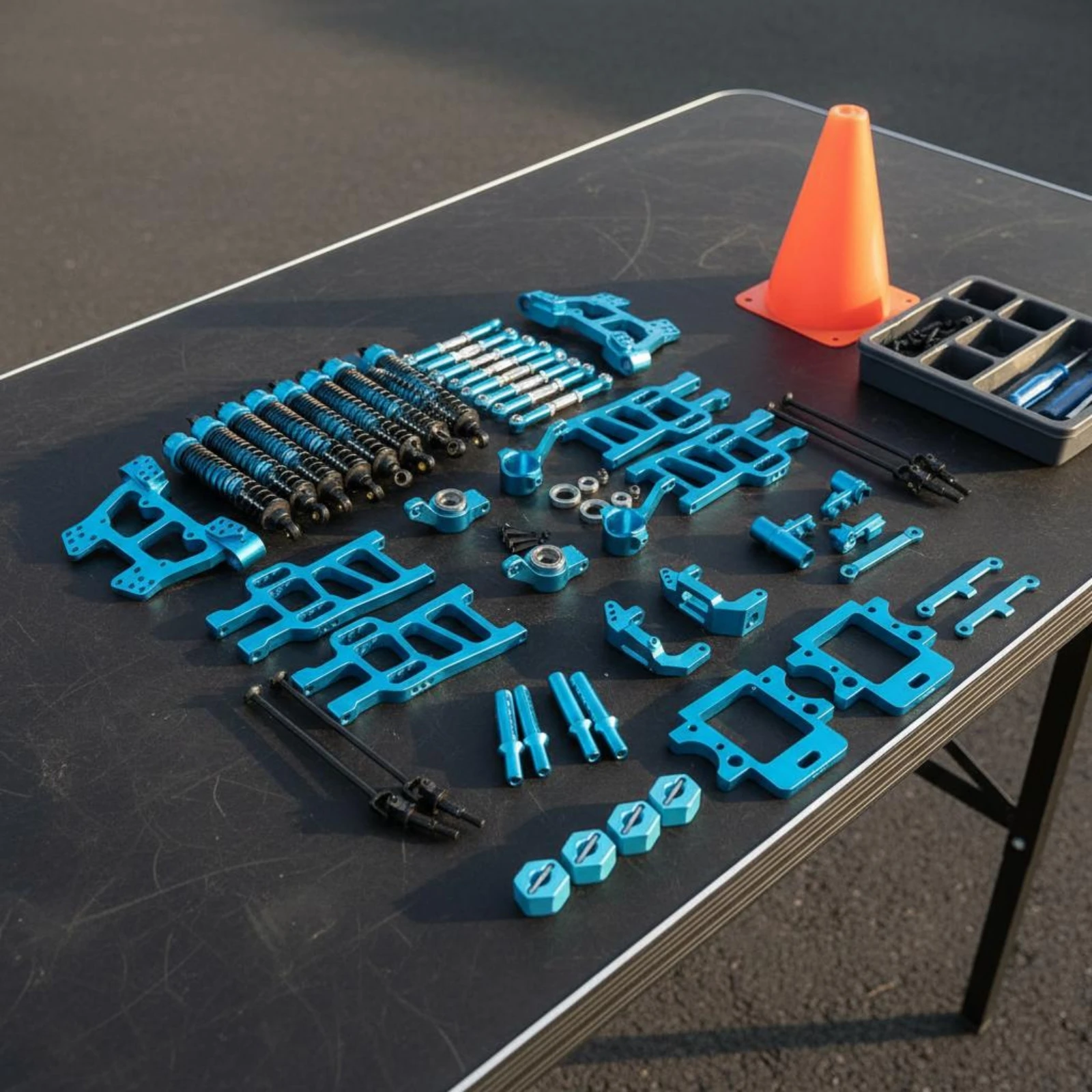 RC Monster Truck Upgrade Kit Lightweight Chassis Damping System Hardware Kit Chassis Connection Mount Corrosion Resistant - view 2
