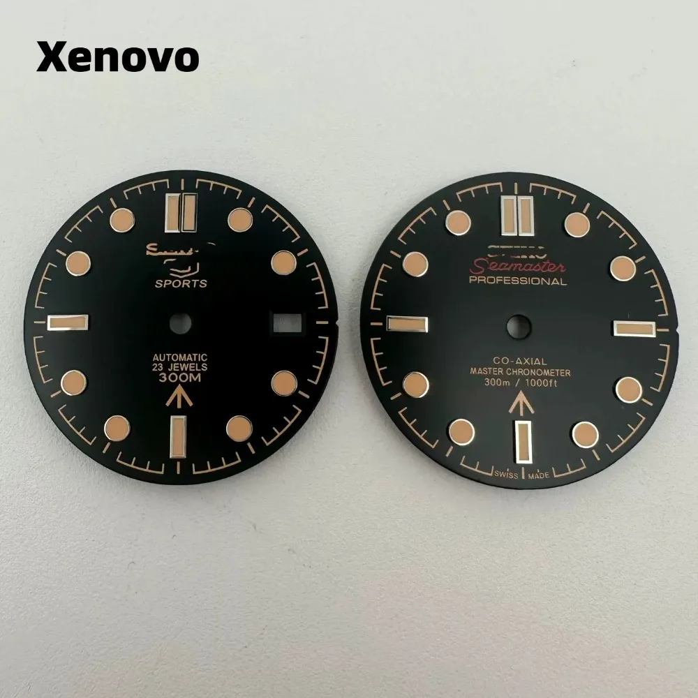 31mm Retro Green Luminous Watch Dial Compatible with NH35 Automatic Mechanical Movement Watch Modification