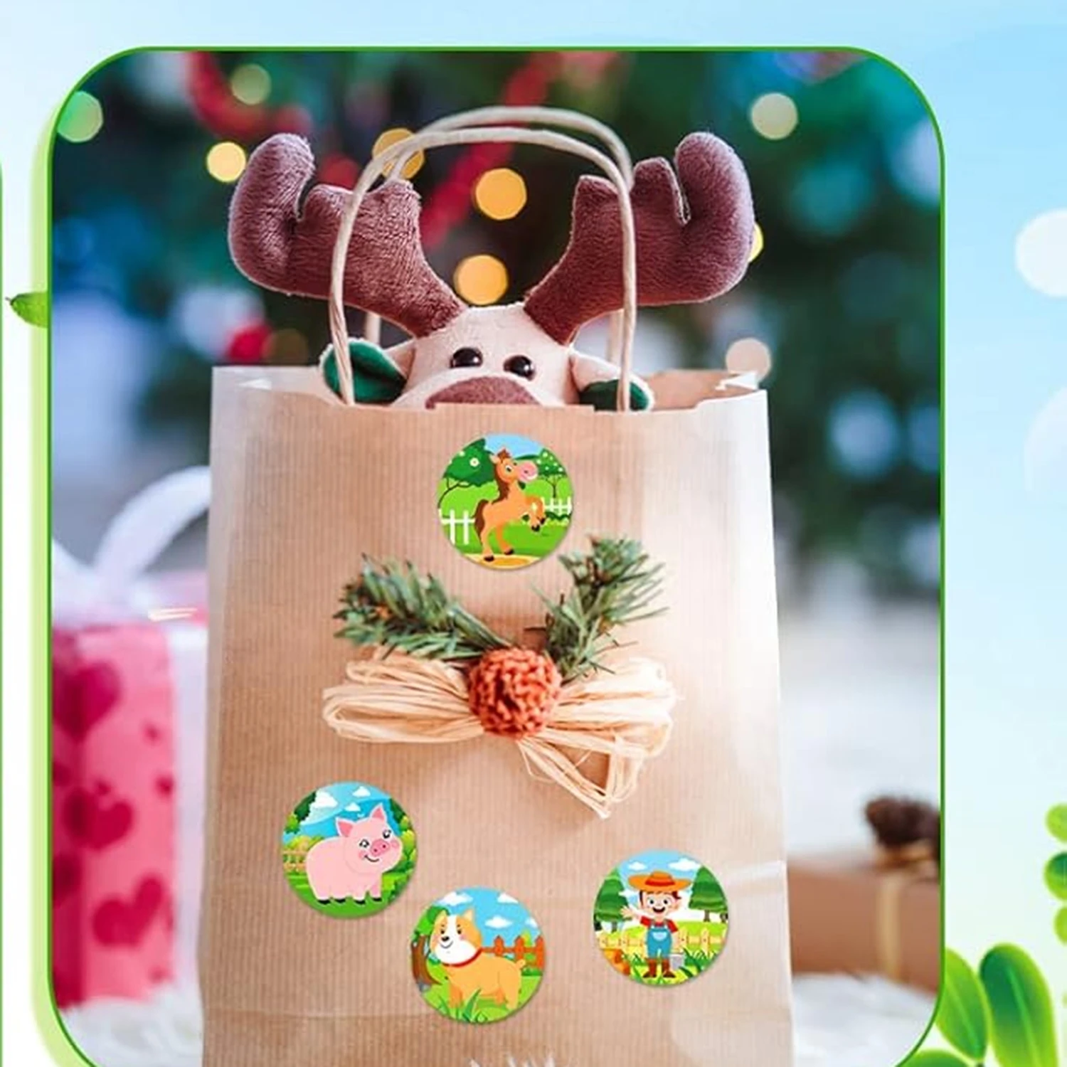 

50-500pcs 1inch Round Farm Animal Stickers DIY Gift Handmade Scrapbooking Stationery Sticker Gift Decoration Label