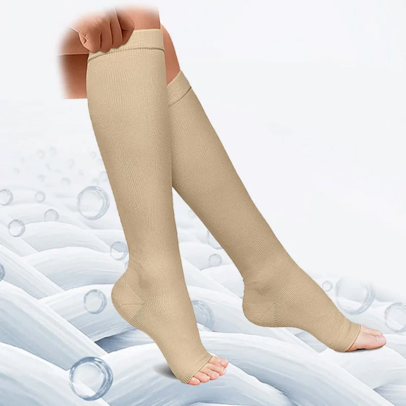 Thigh High Medical Compression Stockings for Varicose Veins  Multifunctional open toe pressure socks calf socks