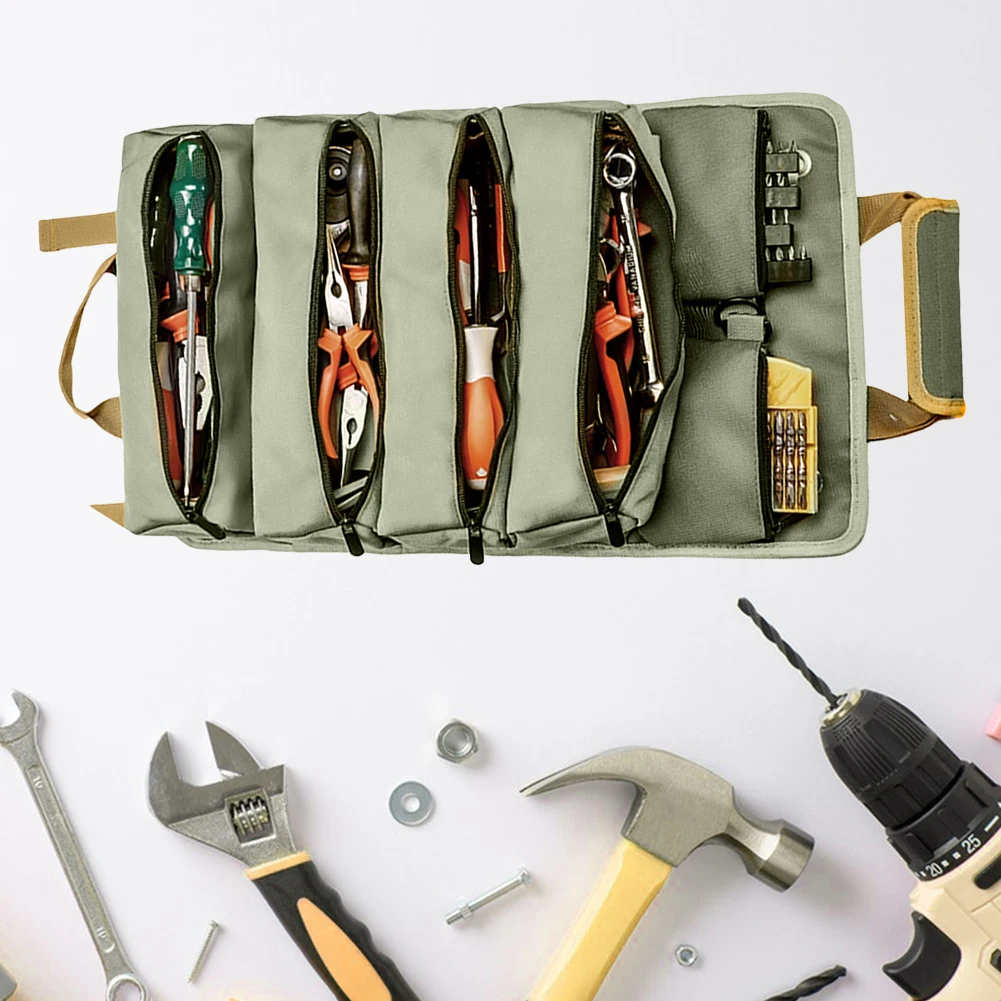 Multi-Purpose Tool Bag Multi Pocket Roll Up Tool Bag Shockproof Small Tools Organizer Bags Large Capacity Hardware Pouch