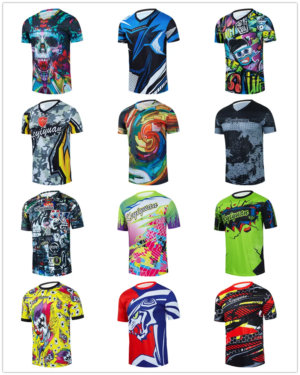 KEYIYUAN 2023 Summer Short Sleeve Mtb Downhill Jersey Motocross Bike Shirt Men Maillot Vtt Camiseta Enduro Mtb