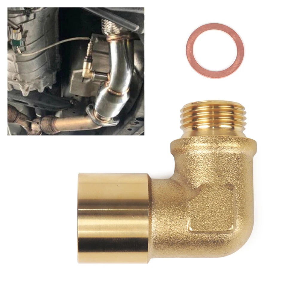 1 sztuk M18X1.5 02 Bung rozszerzenie O2 czujnik tlenu kątowy przedłużacz, rozpórka 90 stopni akcesoria samochodowe czujnik tlenu części silnika