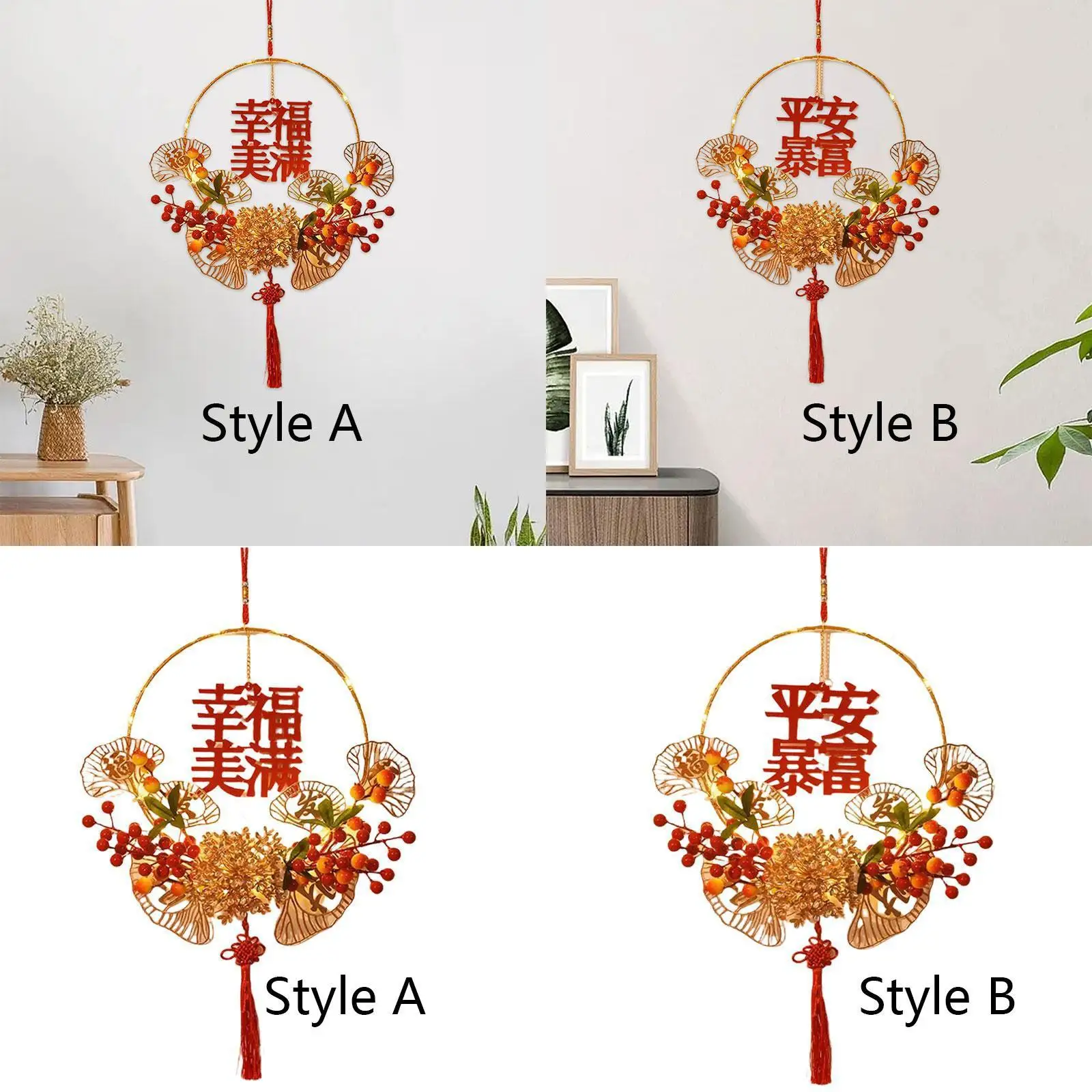 Luminous New Year Wreath 2025 Lunar Year Wreath Home Decor Winter Wreath