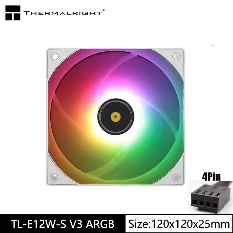 

Thermalright TL-E12W-S V3 12cm computer case fan,4PIN PWM/5V 3PIN ARGB, S-FDB Bearing ,2000RPM high air volume cooling fan